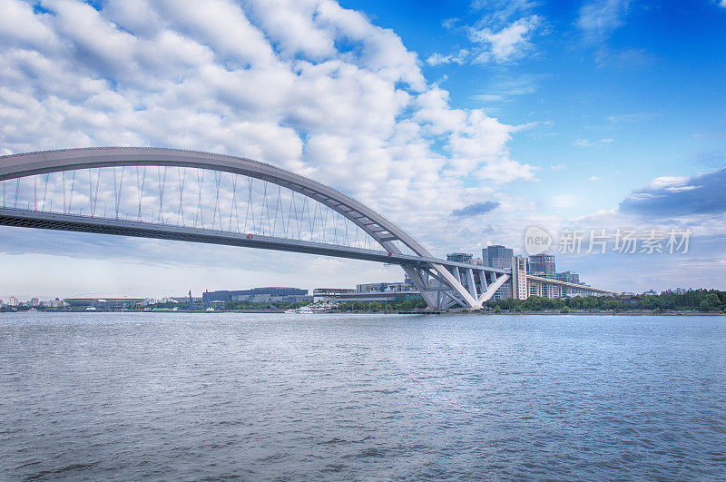 上海中国卢浦大桥横跨黄浦江
