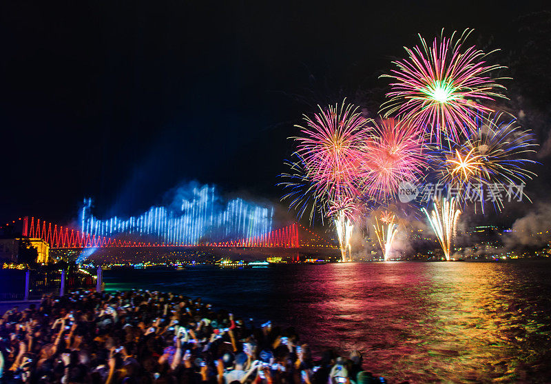 庆典，视觉盛宴，烟花，新年，伊斯坦布尔，节日