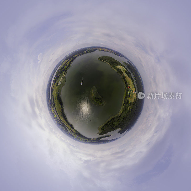 湖泊和岛屿景观(360度全景)