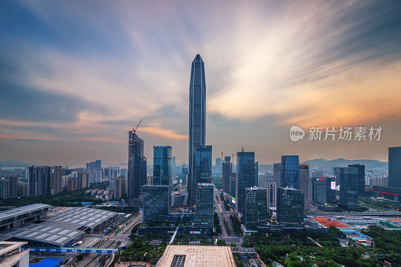 深圳平安国际金融中心天际线