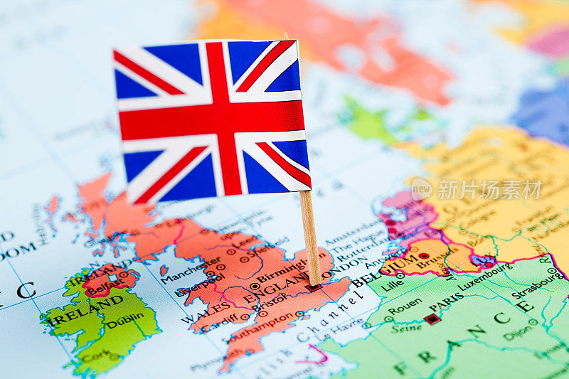 英国地图和旗帜
