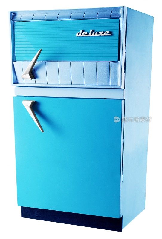 复古蓝色的冰箱