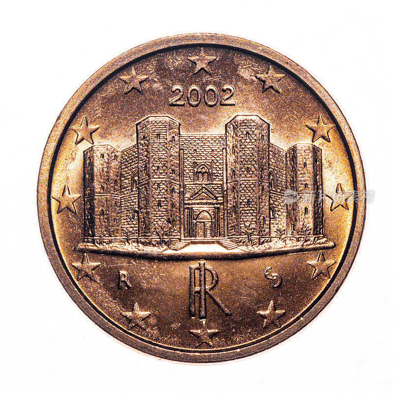 1欧元分硬币孤立白色(2002年)