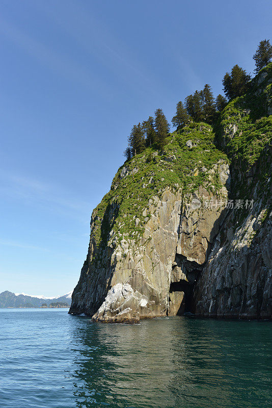 多岩石的海岸,阿拉斯加