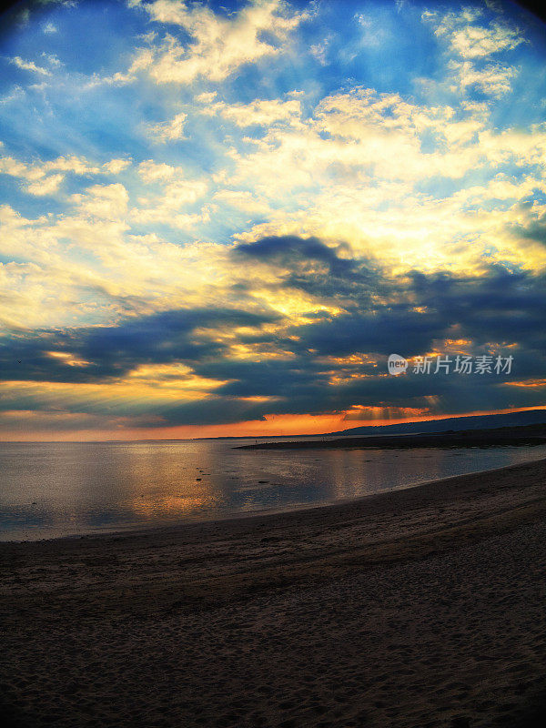 夕阳下的金色光芒