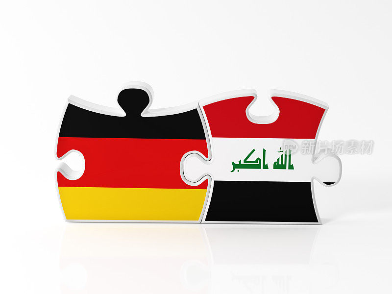用德国和伊拉克国旗纹理的拼图