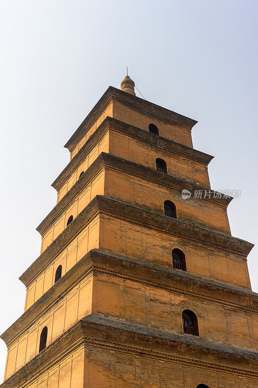 大雁塔建筑群，一座佛教宝塔，中国陕西省西安市。它建于唐代652年。联合国教科文组织世界遗产