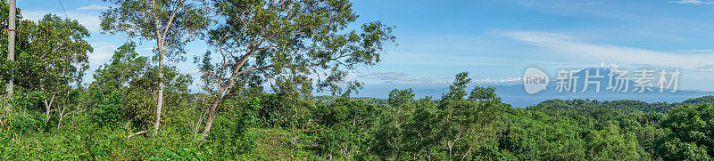 阿贡火山的全景，巴厘岛，印度尼西亚