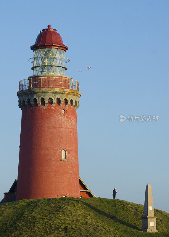 Bovbjerg灯塔，位于丹麦北部的北海