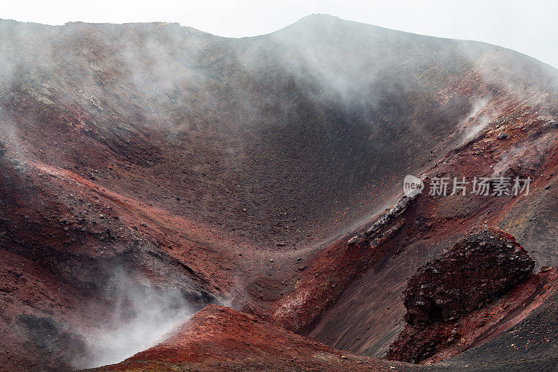 埃特纳东南火山口，欧洲大陆最高的活火山，西西里，意大利