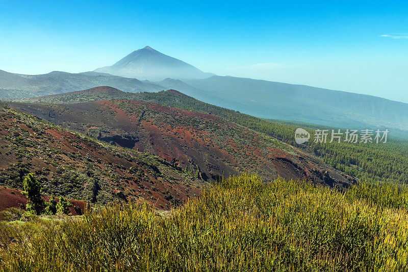 Teide山景观，Teide火山和Teide国家公园的熔岩风景-特内里费，西班牙