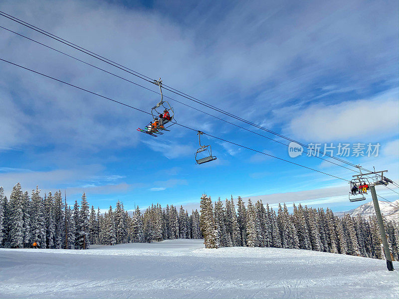 滑雪缆车胜地美国科罗拉多州