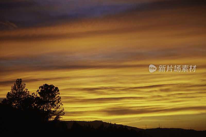 黄昏时彩色天空的背景