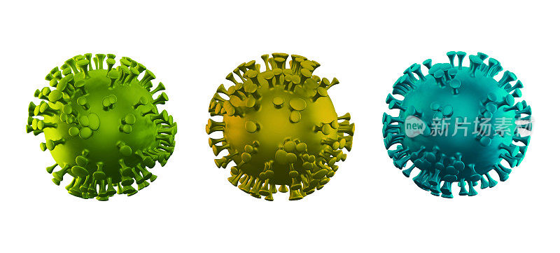 3D渲染电晕病毒隔离在白色背景和工作路径