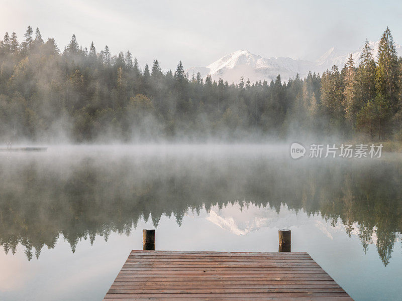 风景优美的阿尔卑斯湖和山脉在瑞士