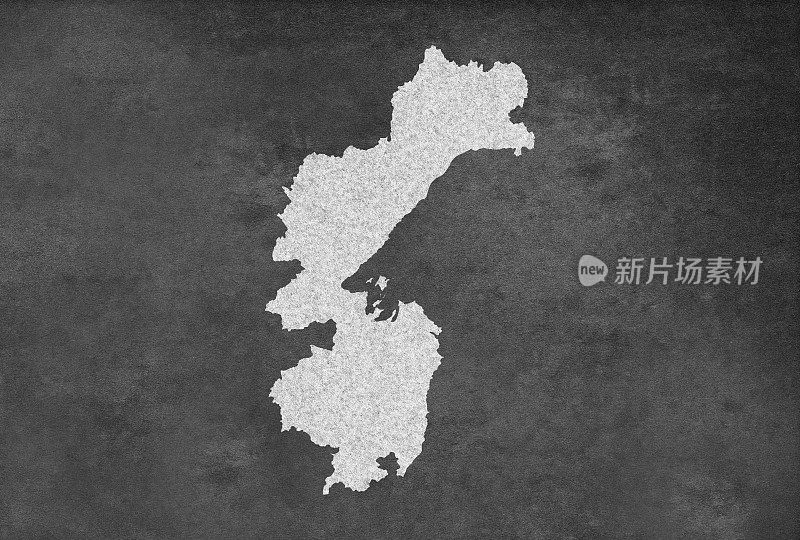 俄罗斯查巴罗斯克共和国Хабаровск地图大纲在黑板上