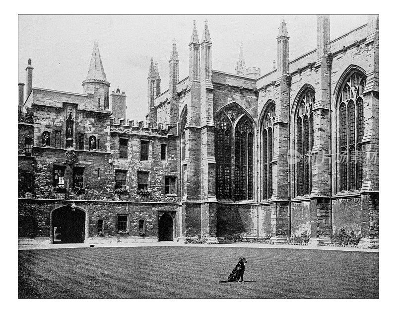 19世纪万灵学院(英国牛津大学)的古老照片