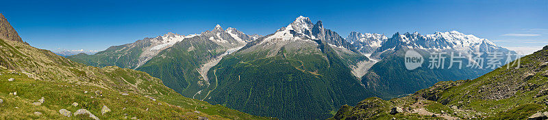 夏蒙尼山谷勃朗峰景观