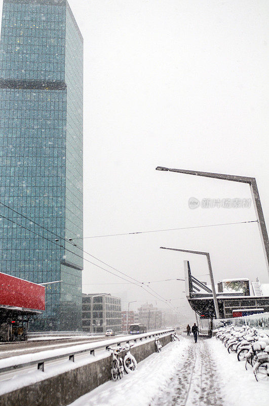 雪中的苏黎世塔