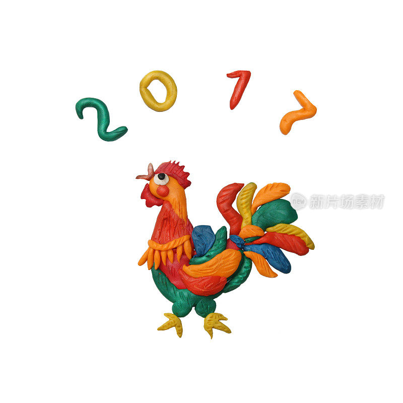 2017年塑鸡标志雕塑孤立