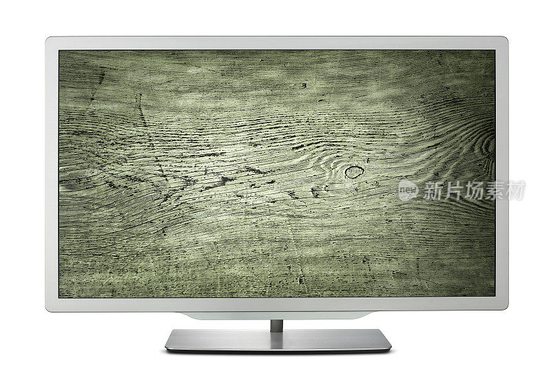 电视屏幕上的木头背景