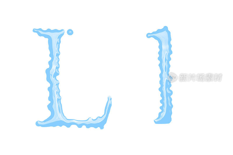 由水组成的大写字母和小写字母L