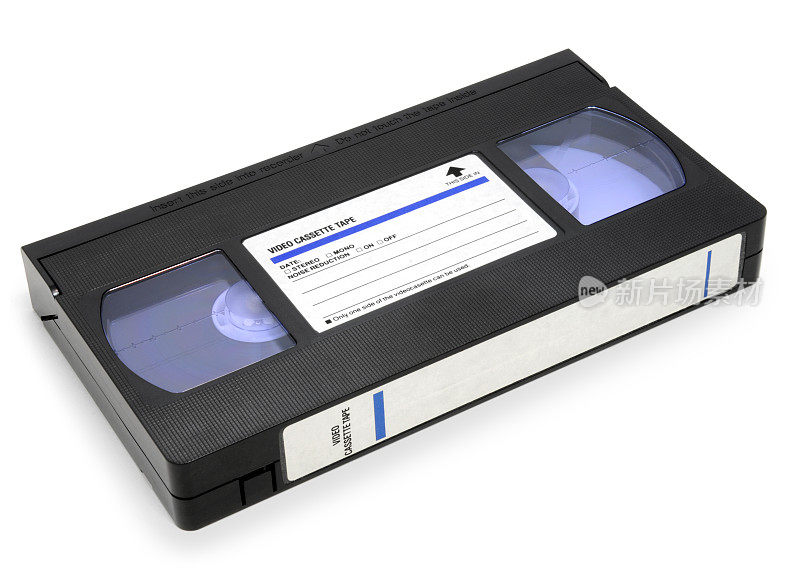 白色背景的VHS录像带