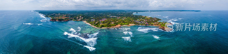 斯里兰卡南海岸的空中全景图