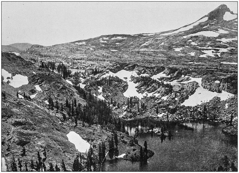 美国著名风景的古老照片:高塞拉斯，苏茜湖，太浩湖
