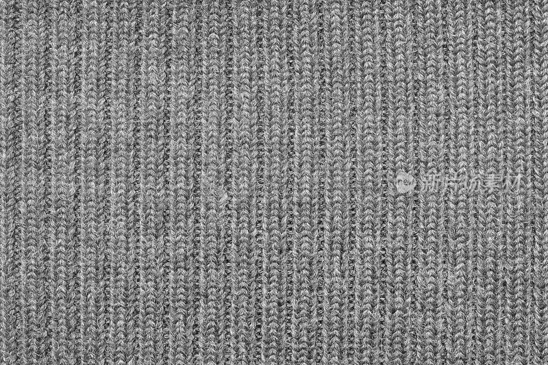 温暖的灰色针织羊毛特写