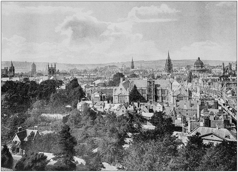 英格兰和威尔士的古老黑白照片:牛津