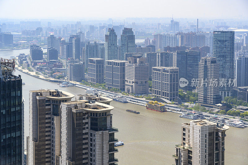 黄浦江和上海的建筑