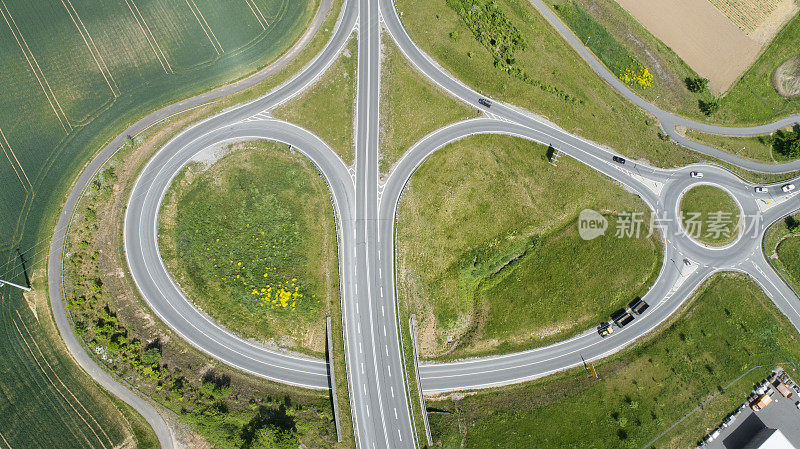 道路交汇处和交通圈-鸟瞰图