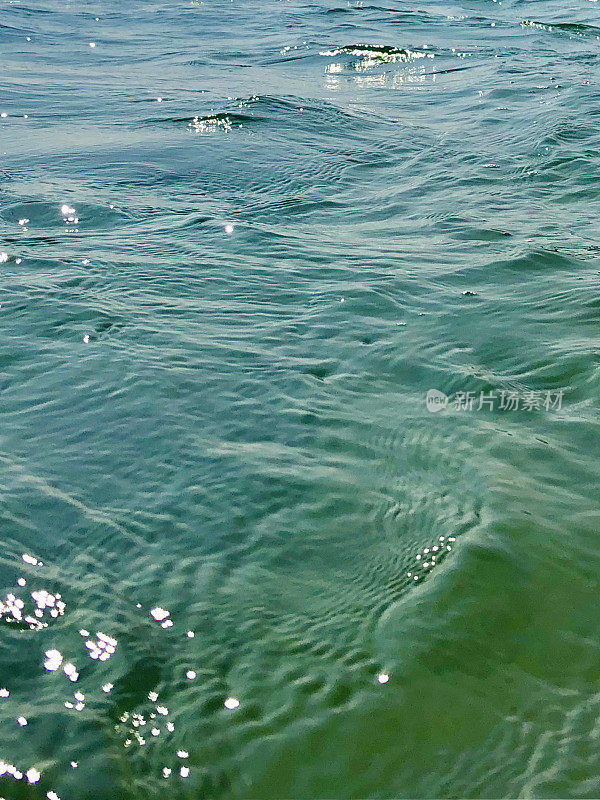 图像的表面水平闪烁，波涛汹涌的水面波的背景