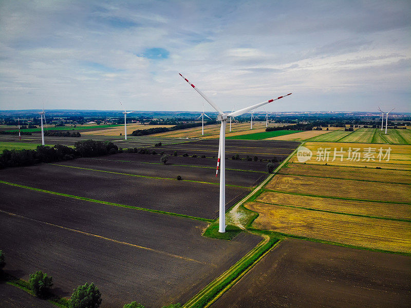 风力发电可再生能源鸟瞰农业领域