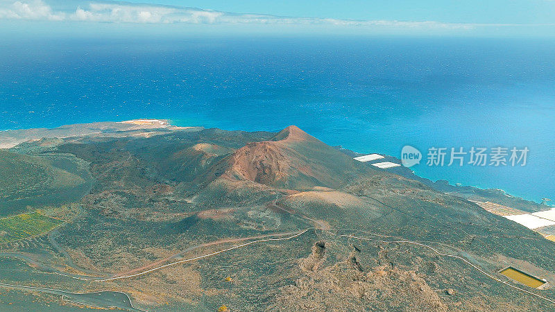 加那利群岛，拉帕尔马，特尼吉亚火山的航拍