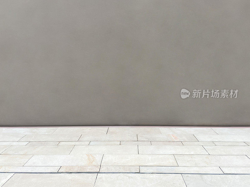 混凝土墙与瓷砖地板背景