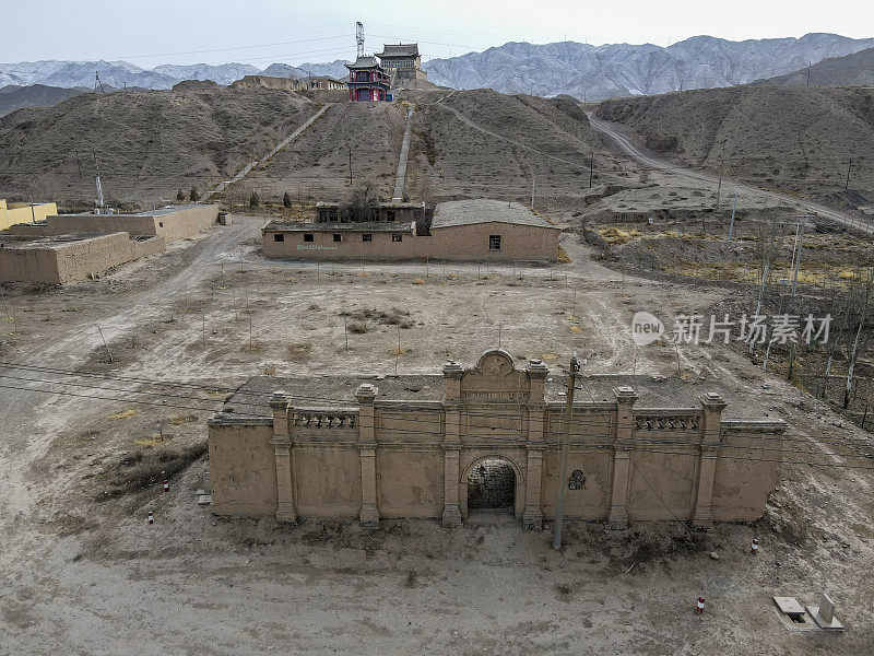 中国宁夏的中国寺庙风格的清真寺