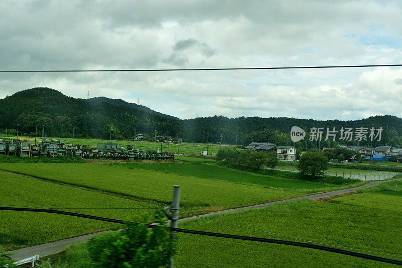 日本乡村景观:从东海道新干线高速列车上观看