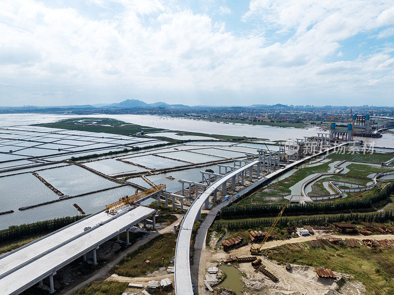 桥梁及道路建设工程鸟瞰图