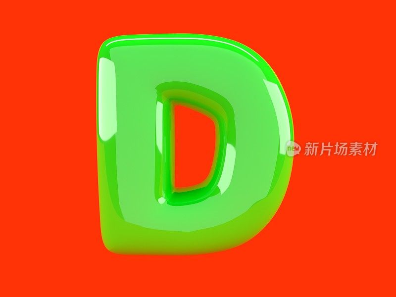 用绿色气球写的字母D