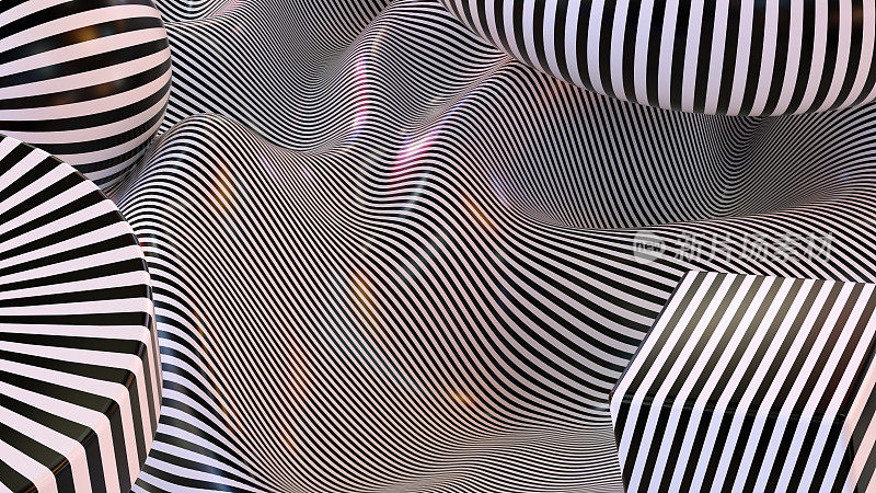抽象条纹波纹布织物质地与几何形状的背景