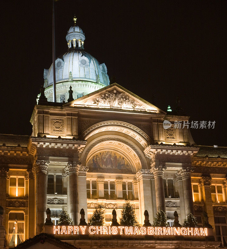 伯明翰市议会大楼的圣诞节