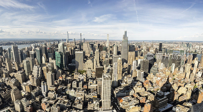 纽约市摩天大楼的鸟瞰图