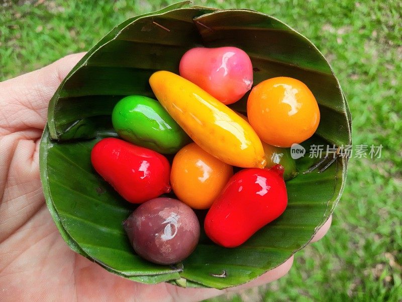 水果形明胶绿豆-泰国甜点。