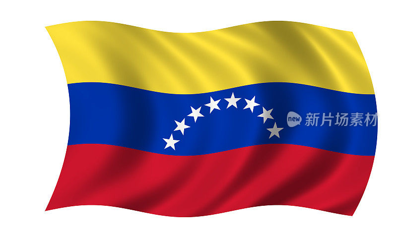 委内瑞拉国旗迎风飘扬