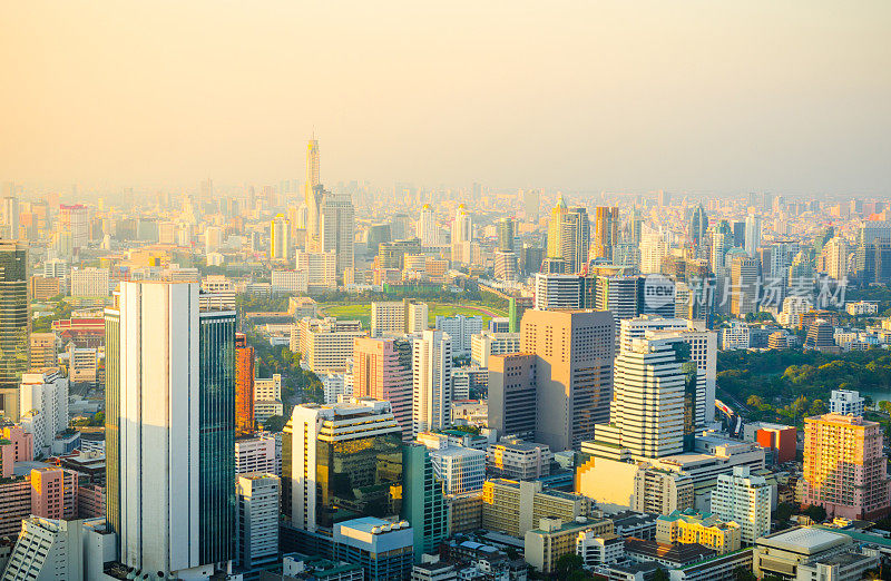 泰国曼谷的城市景观全景