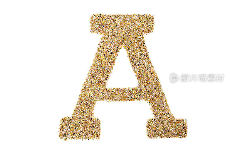 字母A由沙子制成