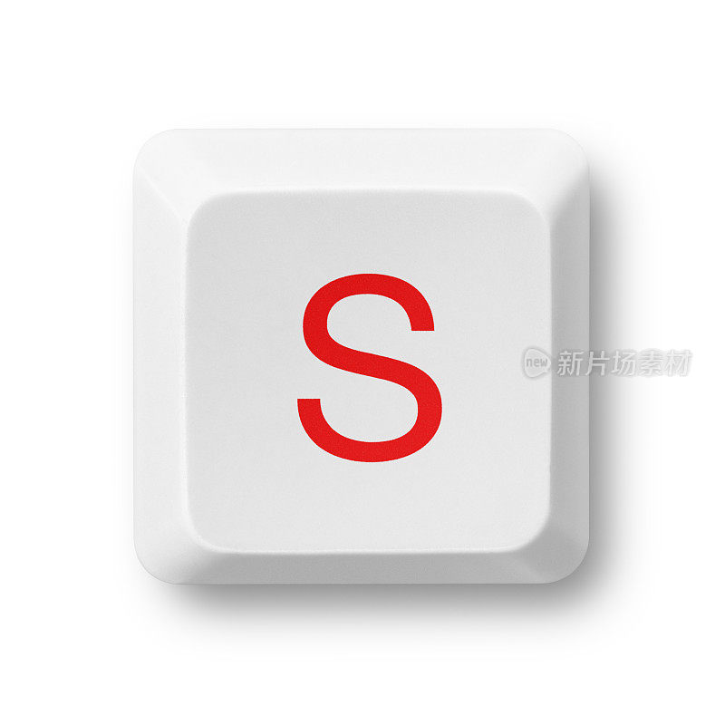 字母S对计算机键隔离白色