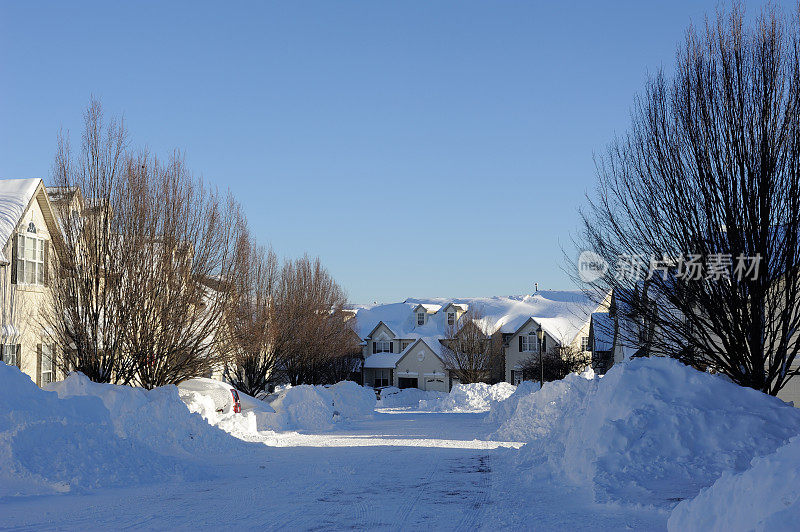 冬季暴风雪后的宾夕法尼亚州社区